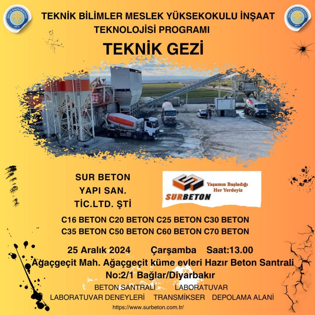 Sur Beton’dan İnşaat Teknolojisi Öğrencilerine Uygulamalı Eğitim Desteği